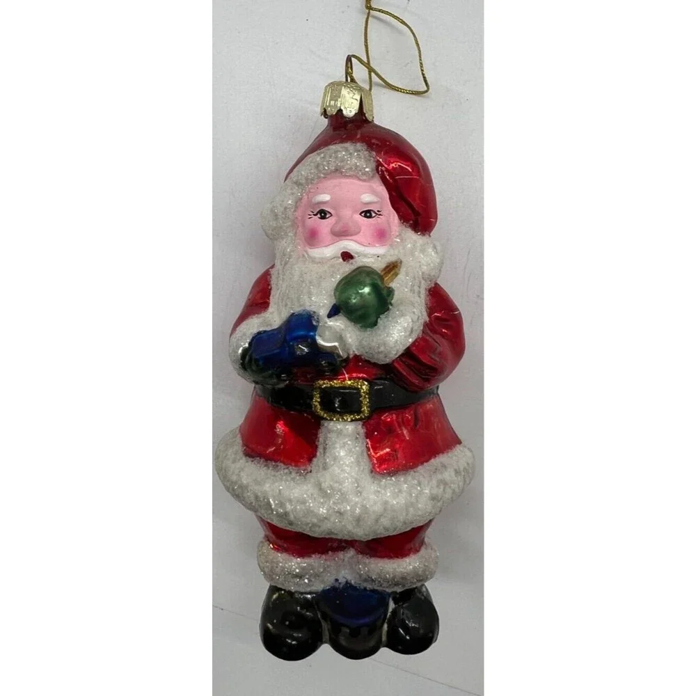 vintage Santa Blown Glass Christmas Tree Ornament 6